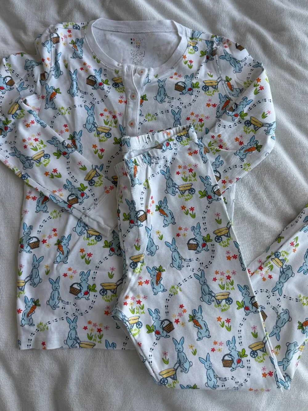 Girls Roller Rabbit Long Sleeve Rabbit Print Pajama Set